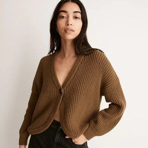 Madewell Olive Shirttail Cardigan Sweater Size M